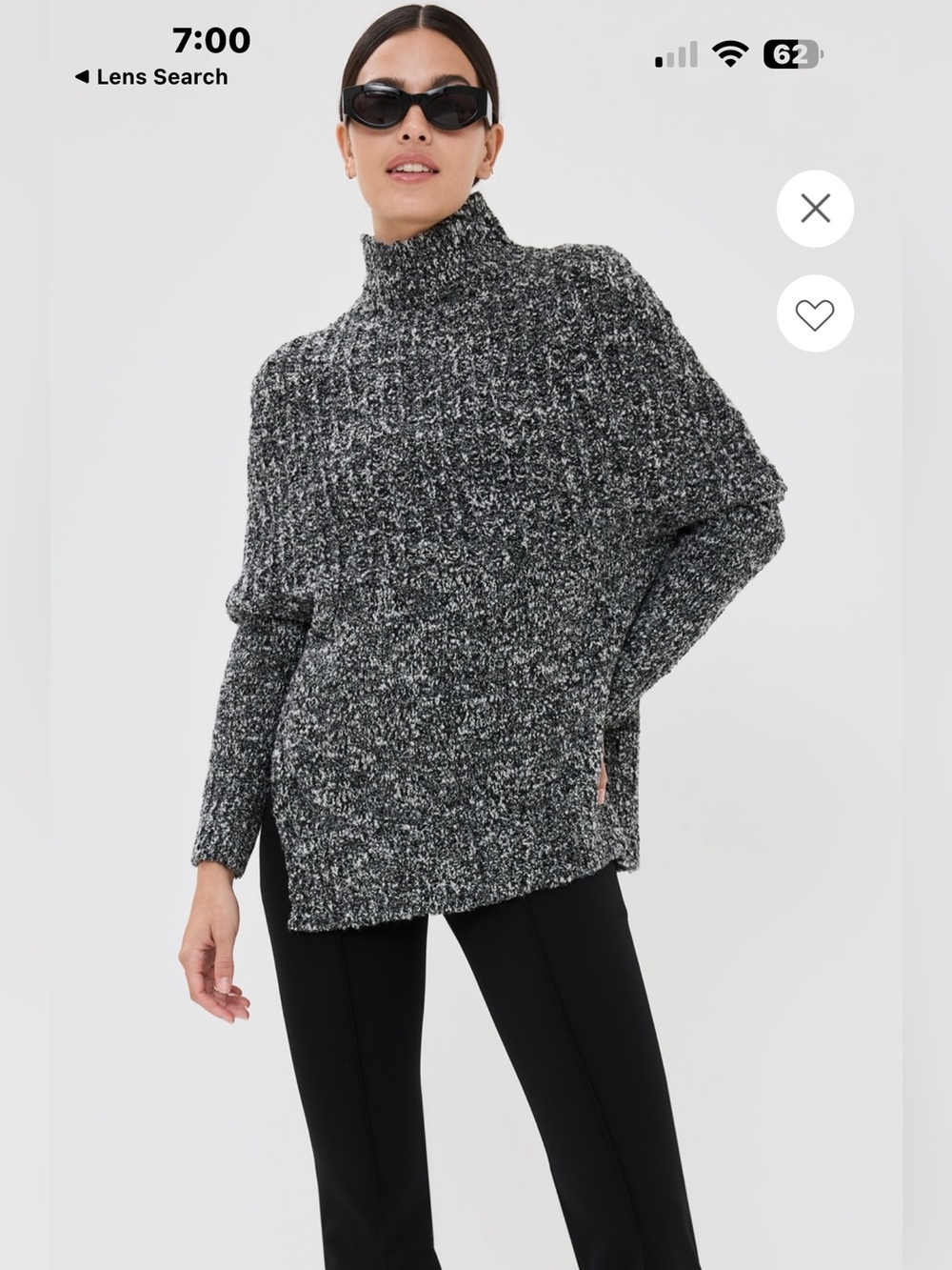 NWOT Brandon Maxwell Matea Cape Sweater Gray Marled Size Medium